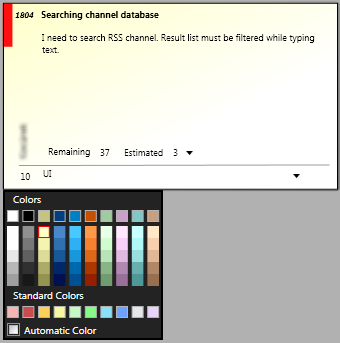 ScrumDesk for Windows change user story card color