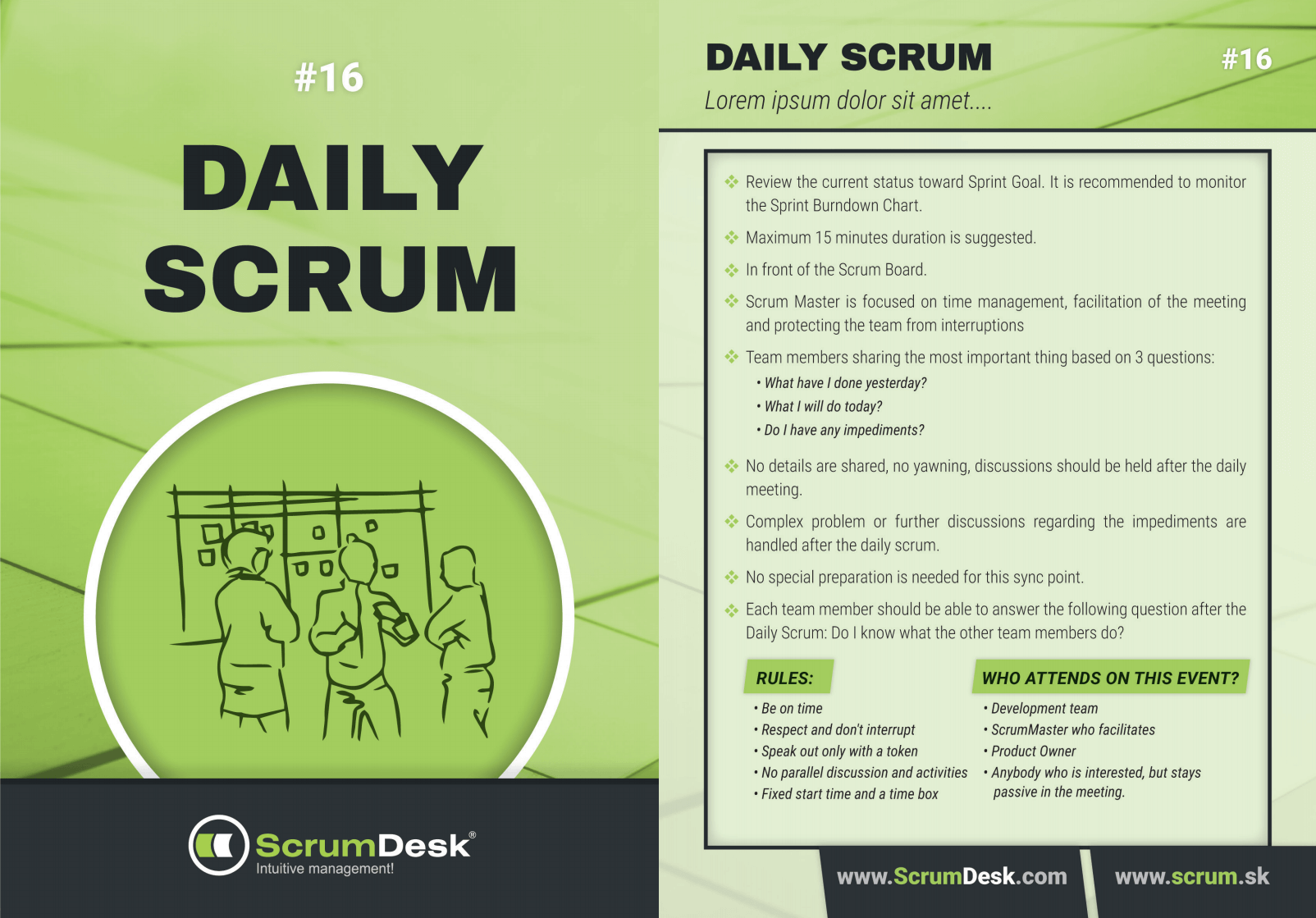what is daily scrum meeting scrumdesk scrum cards