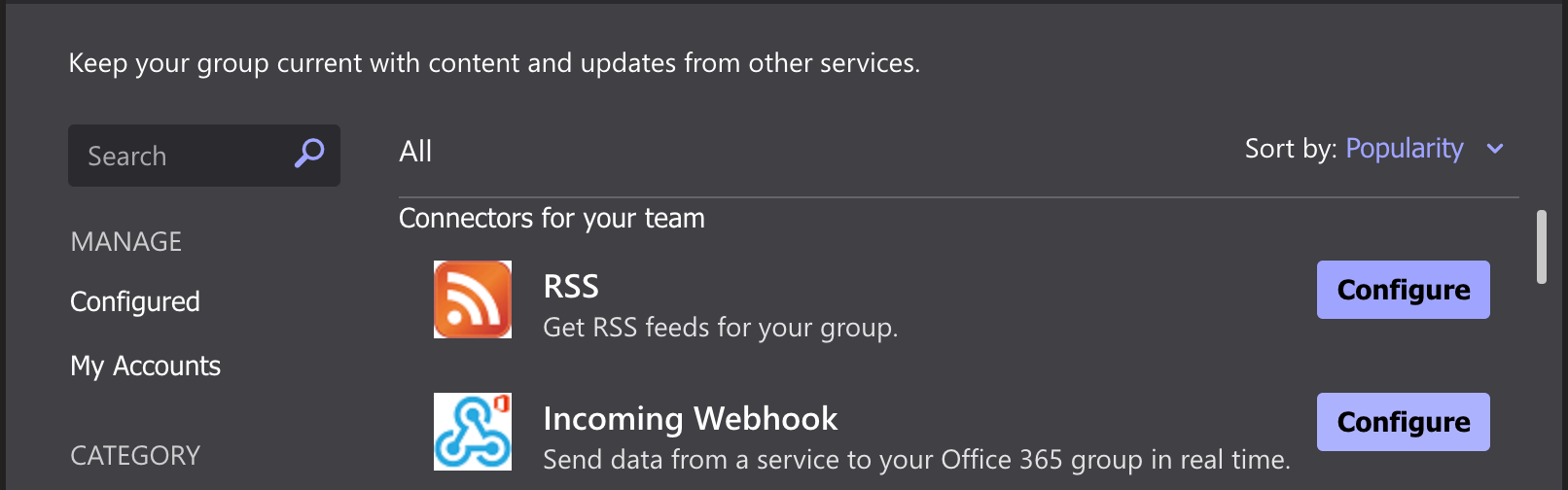 Add ScrumDesk incoming webhook integration in Microsoft MS Teams