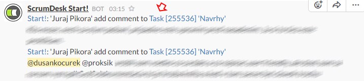 scrumdesk slack comments
