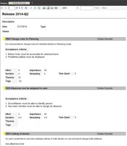 scrumdesk windows release backlog print document scrum project management tool