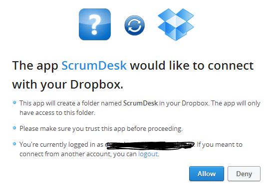 scrumdesk windows dropbox integration synchronization sync