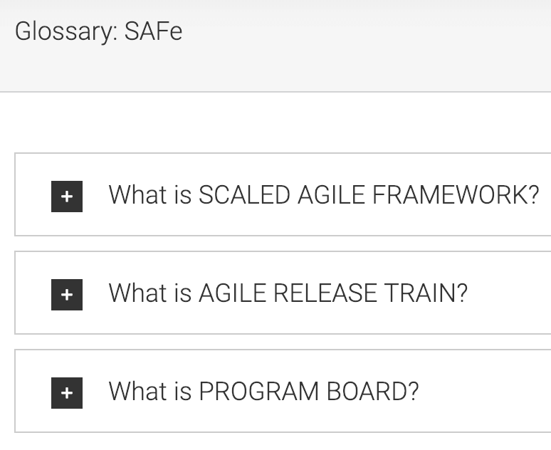 Glossary SAFe