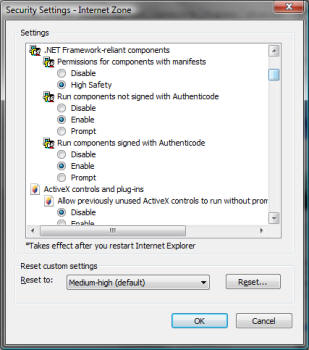scrumdesk windows internet explorer security zone settings