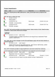 ScrumDesk for Windows (retired) Impediments document