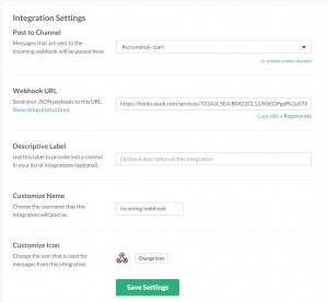 scrumdesk slack integration webhook channel scrum project management tool