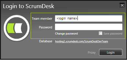 scrumdesk windows login user name password