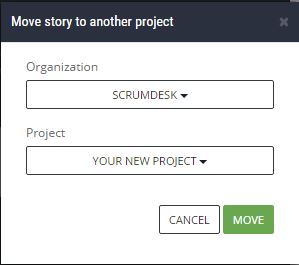 scrumdesk move product backlog item organization project scrum management tool