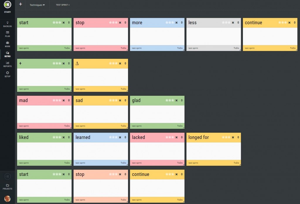 scrumdesk techniky retrospektiva Retrospective Techniques