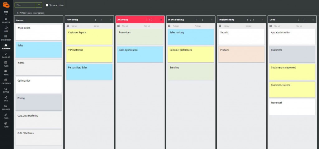 scrumdesk epic roadmap list portfolio kanban