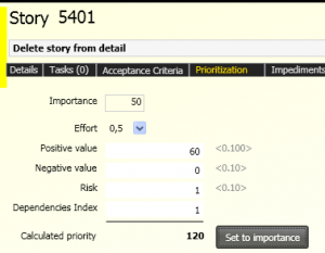 scrumdesk windows user story Priority, Risk, Effort, Business Value, Dependencies