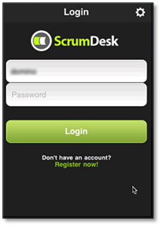 ScrumDesk iPhone ios login mobile scrum project management tool