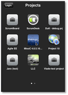 ScrumDesk iPhone project selection ios mobile scrum project management tool