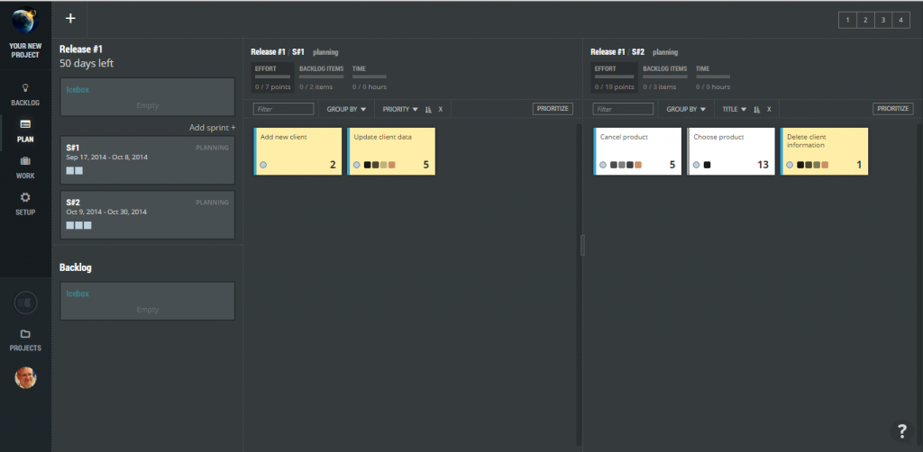 ScrumDesk release sprint planning velocity capacity product owner