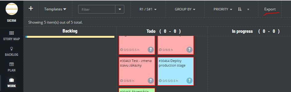 ScrumDesk export tasks to microsoft excel