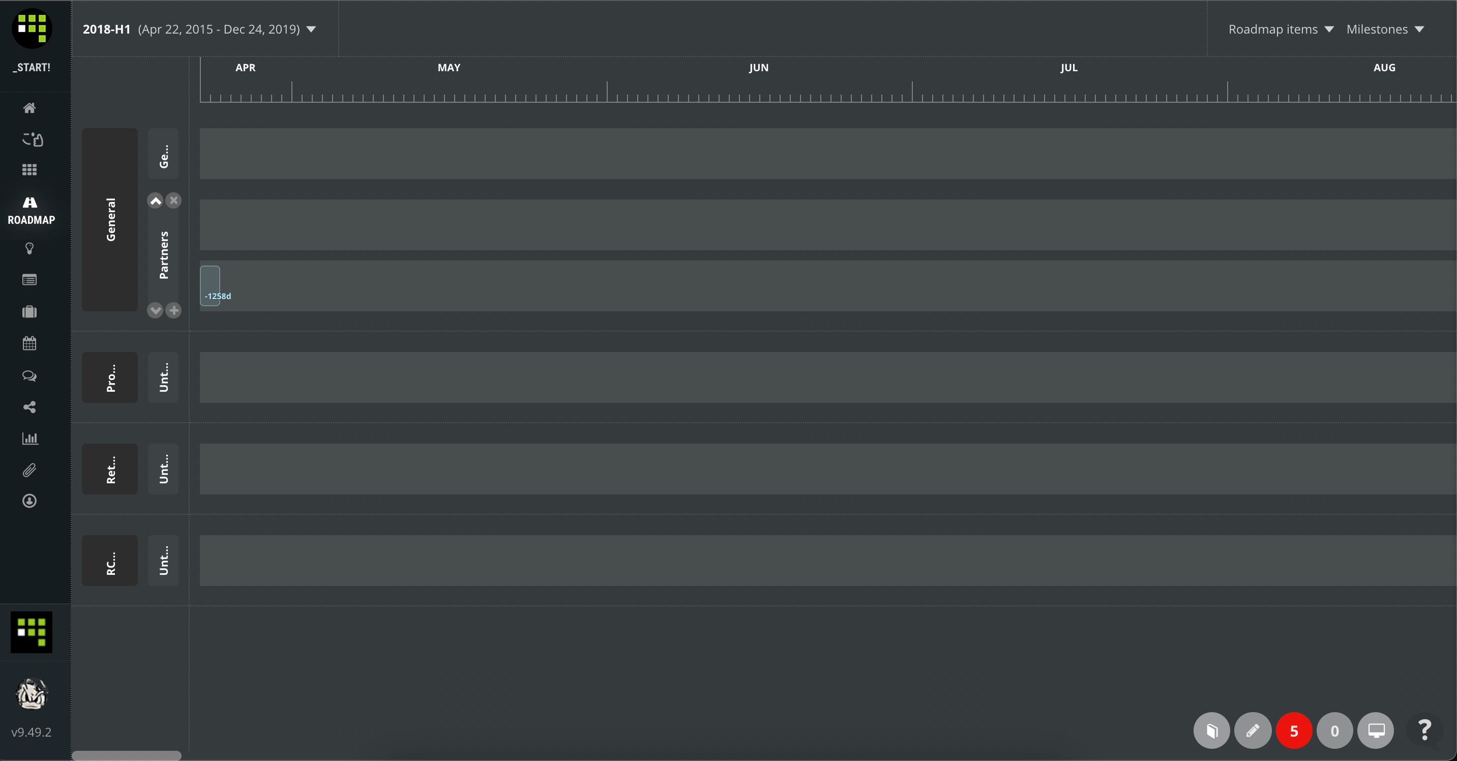 how to change order of roadmap rows in ScrumDesk