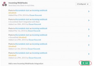 scrumdesk slack integration webhook channel scrum project management tool