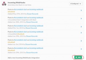 scrumdesk slack integration webhook channel scrum project management tool