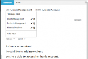 ScrumDesk - Epics and themes management