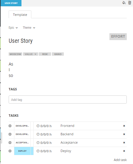 scrumdesk user story template product owner