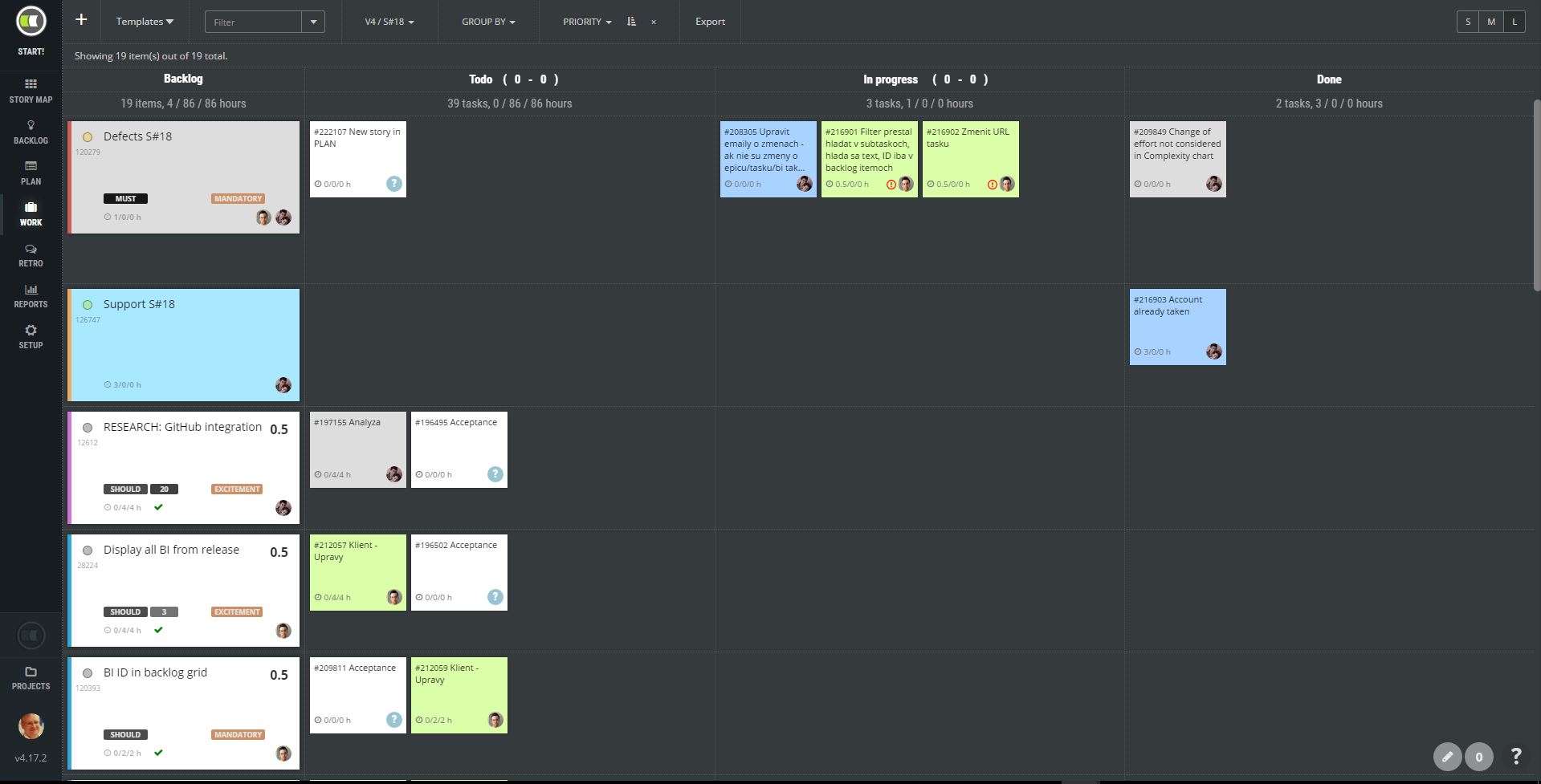 ScrumDesk work kanban board task management drag drop workflow scrum agile scrummaster