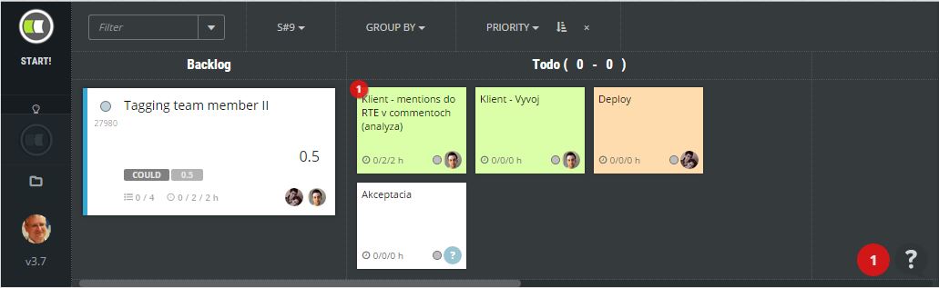 scrumdesk notifikacia Visual Notifications