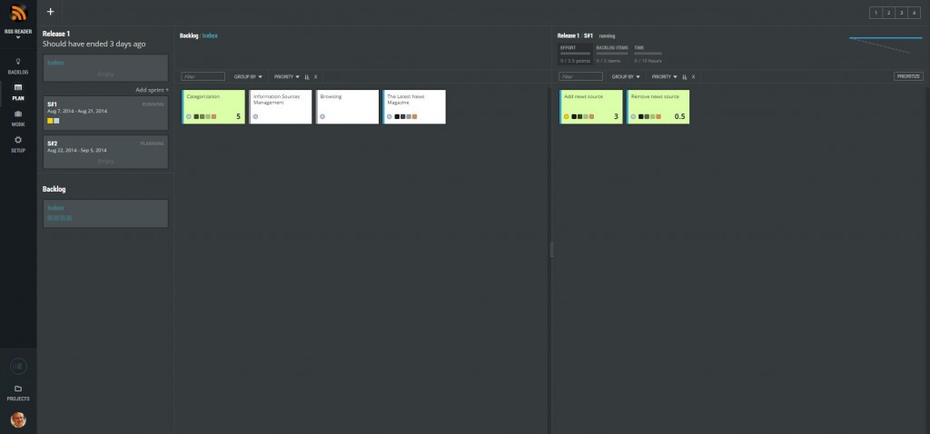 scrumdesk release planning product owner