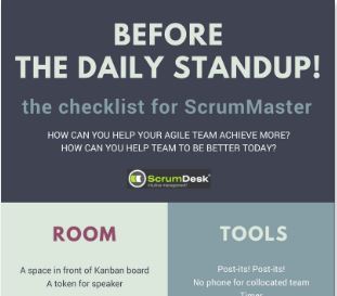 checklist daily standups scrummaster scrum agile project management team template meeting