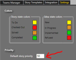 scrumdesk windows default user story priority in the product backlog