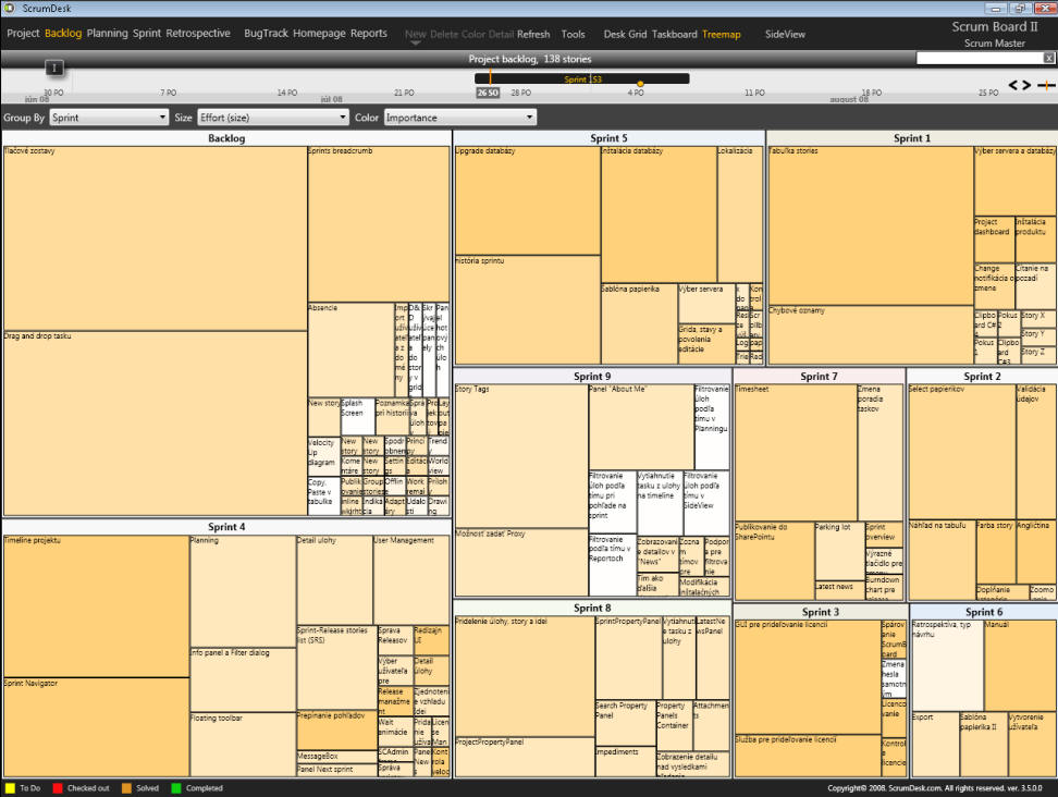 scrumdesk windows product backlog treemap