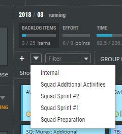 scrumdesk - add new item in PLAN