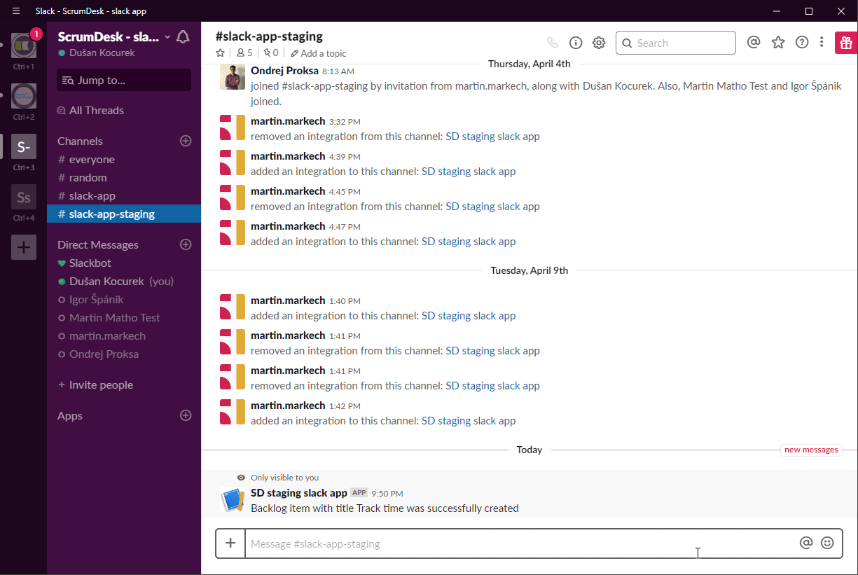 Add new subtask from Slack