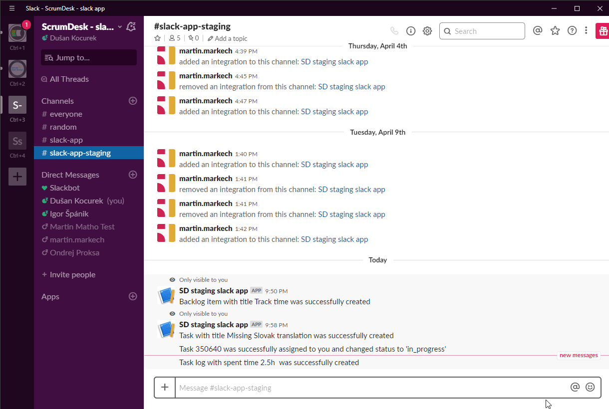 Compelte scrumdesk task from Slack Complete scrumdesk task from Slack