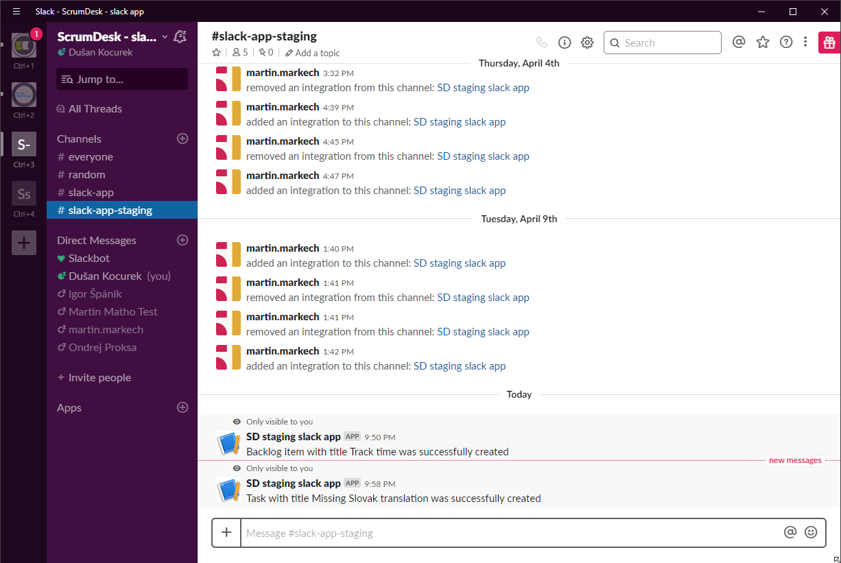 start task from slack start task from slack