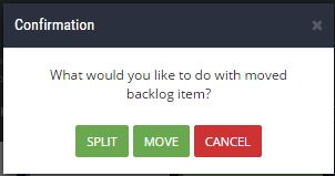 scrumdesk split backlog item