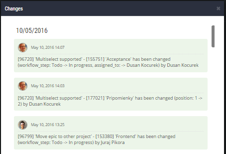 scrumdesk latest sprint changes notification