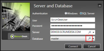 scrumdesk windows find configure database