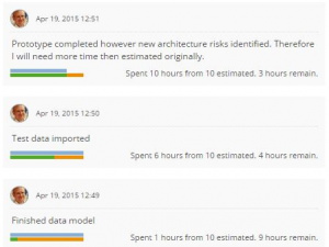 ScrumDesk work log edit worklog timetracking time entry